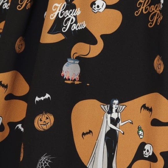 Collectif UK hocus pocus Halloween pinup swing skirt size L (uk14) Vamp print - Picture 4 of 5